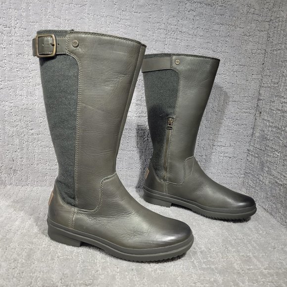UGG Australia Pure Womens Size 6 Gray Leather Knee Hight Snow Boots 1017387 NEW - Picture 1 of 9